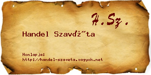 Handel Szavéta névjegykártya